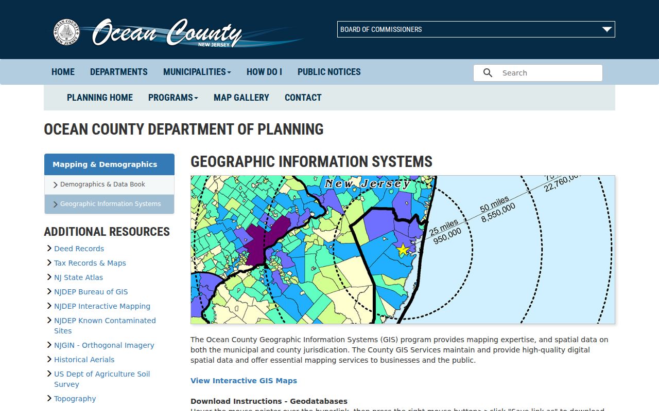 Lakewood Township neighbors page showing Ocean County GIS parcel and map data